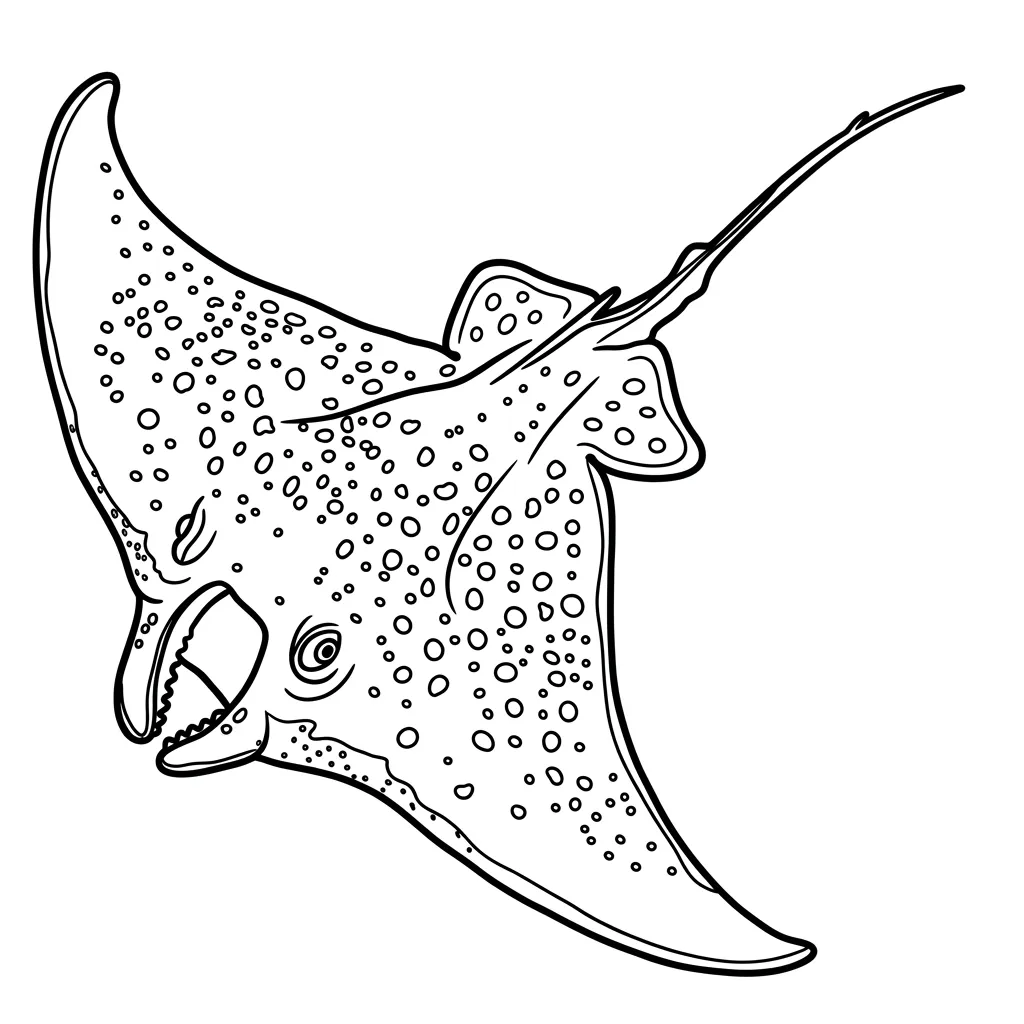 Mantarraya 3 para colorear para niño para imprimir