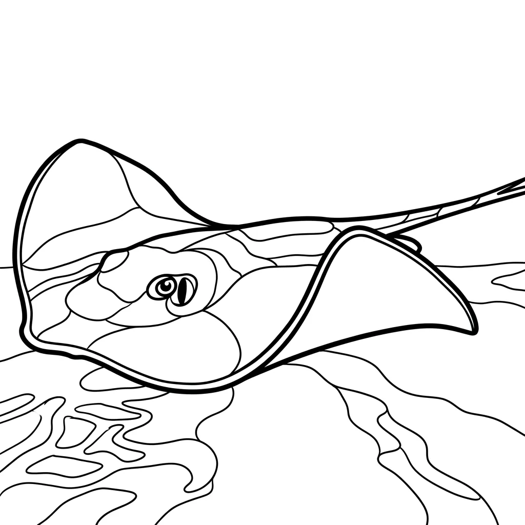 Mantarraya 5 para colorear para imprimir para niño de 9 años