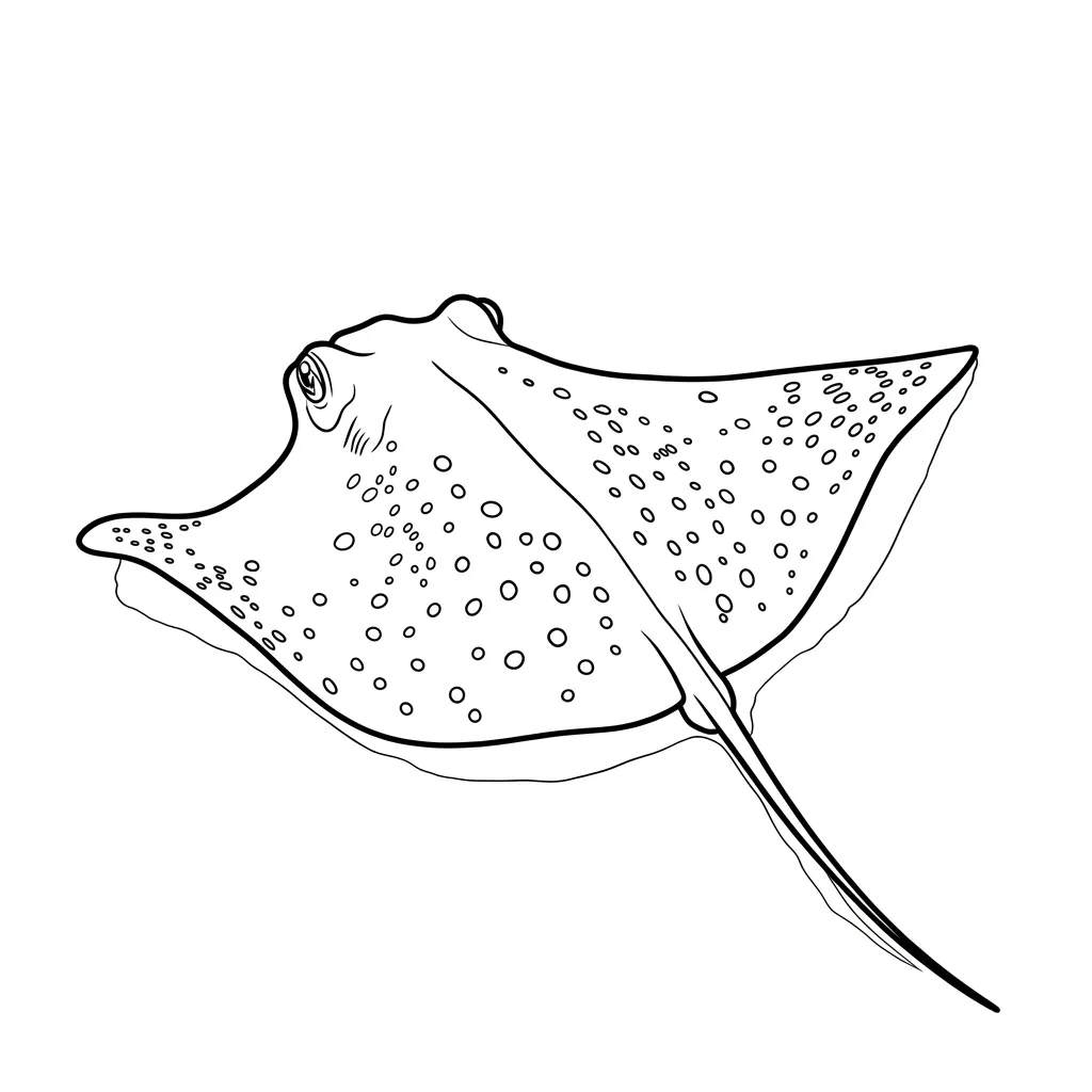 Mantarraya 8 para colorear para niños para imprimir gratis