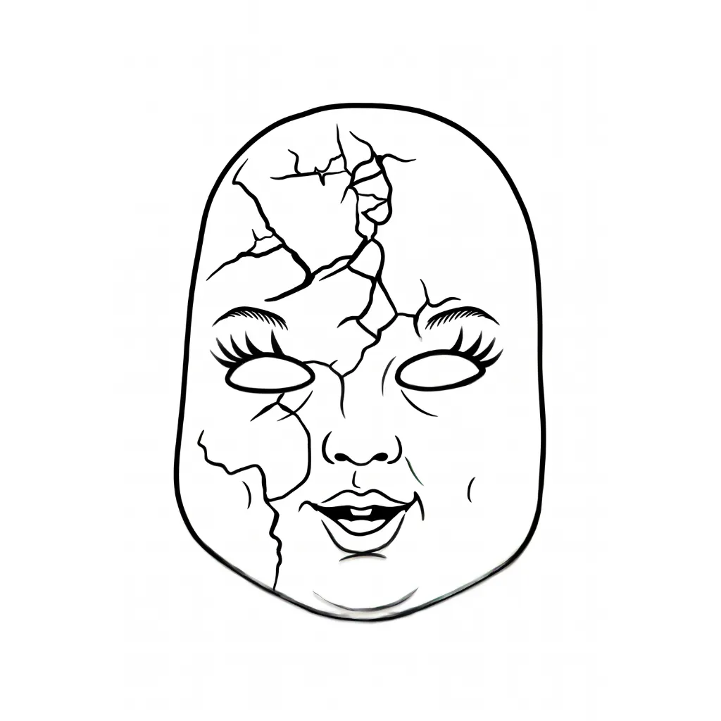 Masks of Halloween 4 coloring pages to print on A4