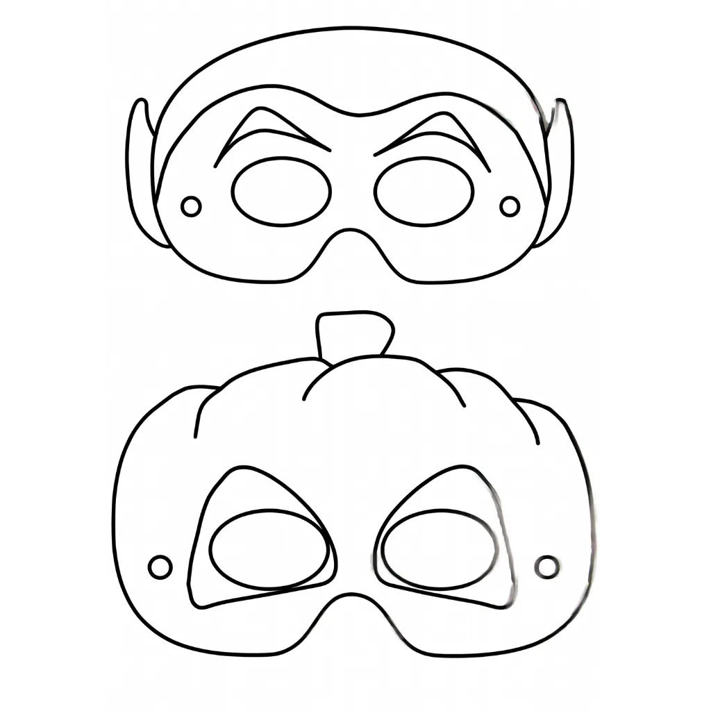 Masks of Halloween 9 printable coloring pages for a 10-year-old boy