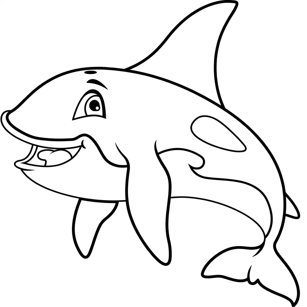 Orca 11 para colorear para bebé para imprimir