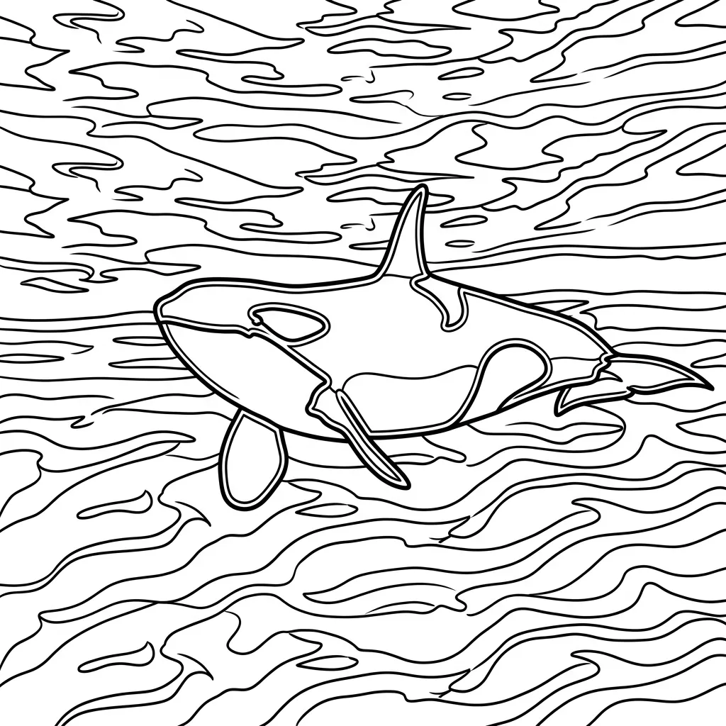 Orca 12 para colorear para niño para imprimir gratis