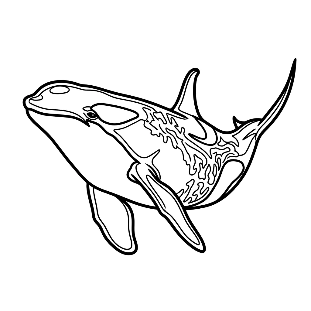 Orca 16 para colorear para niño de 7 años