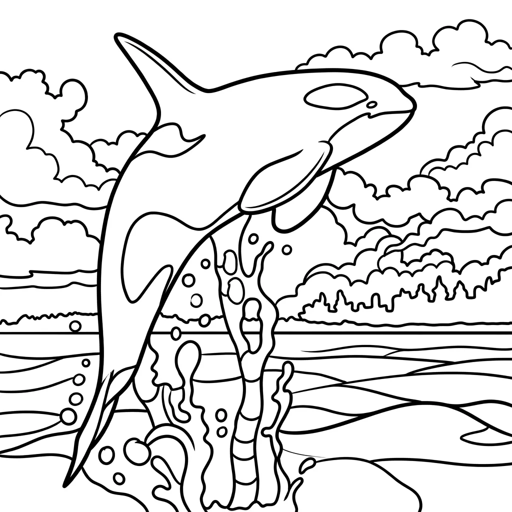 Orca 4 para colorear para niño de 10 años