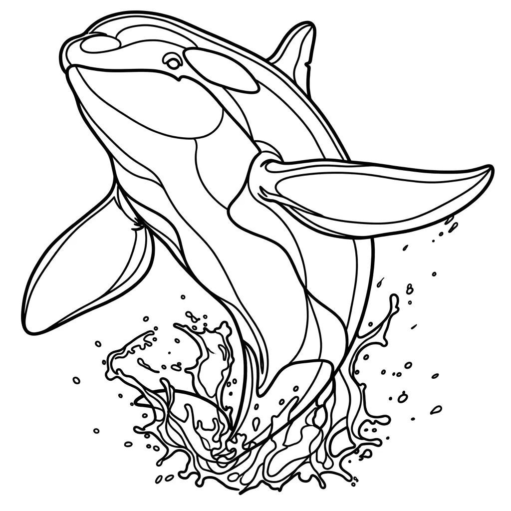 Orca 7 para colorear para niño de 3 años
