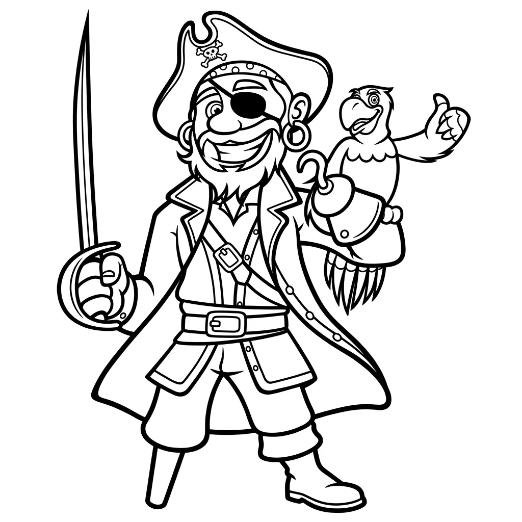 Piratas 10 para colorear y dibujo para imprimir