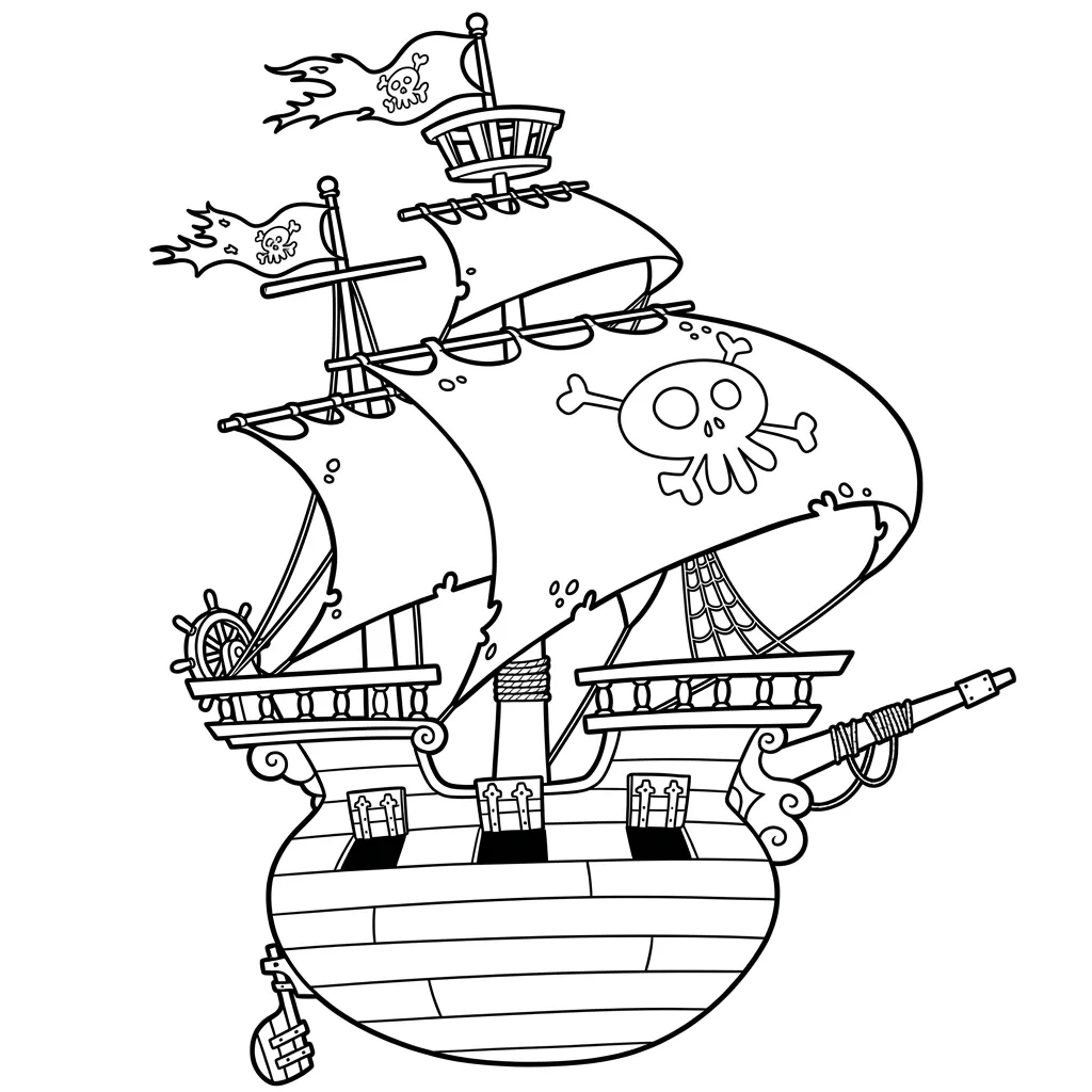 Piratas 18 para colorear y recortar para imprimir