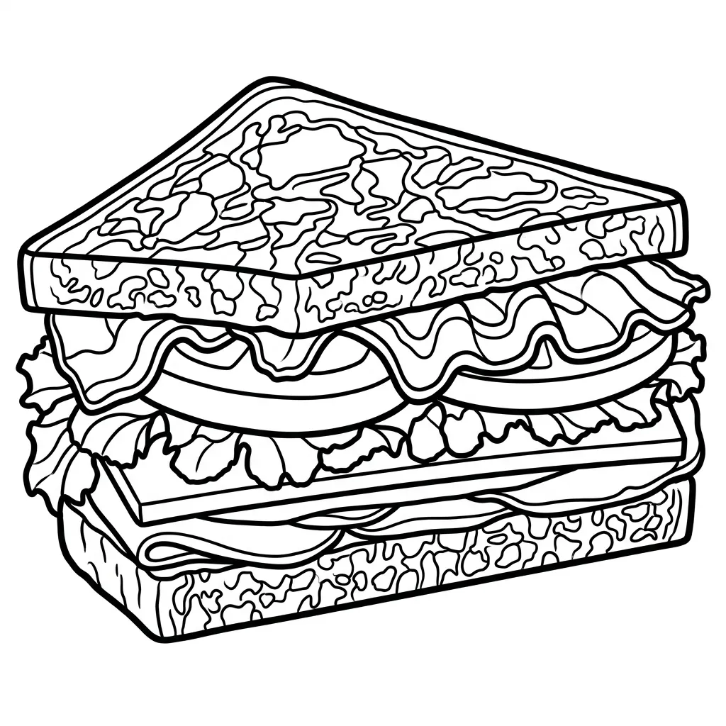 Sandwich 10 para colorear para imprimir