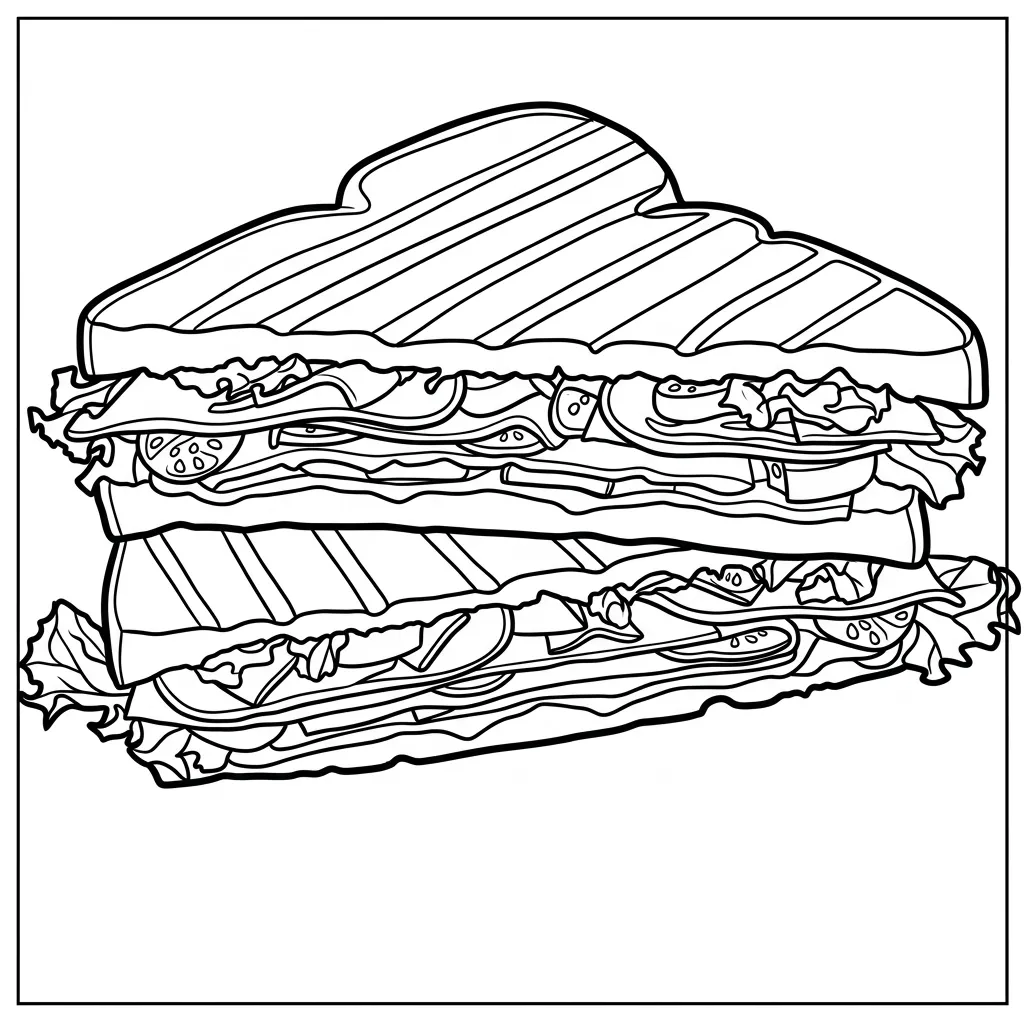 Sandwich 12 para colorear para imprimir pdf