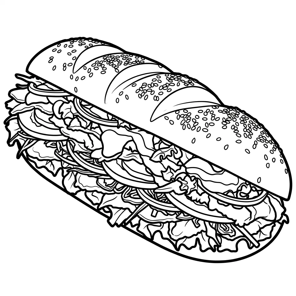 Sandwich 14 para colorear para niño de 4 años