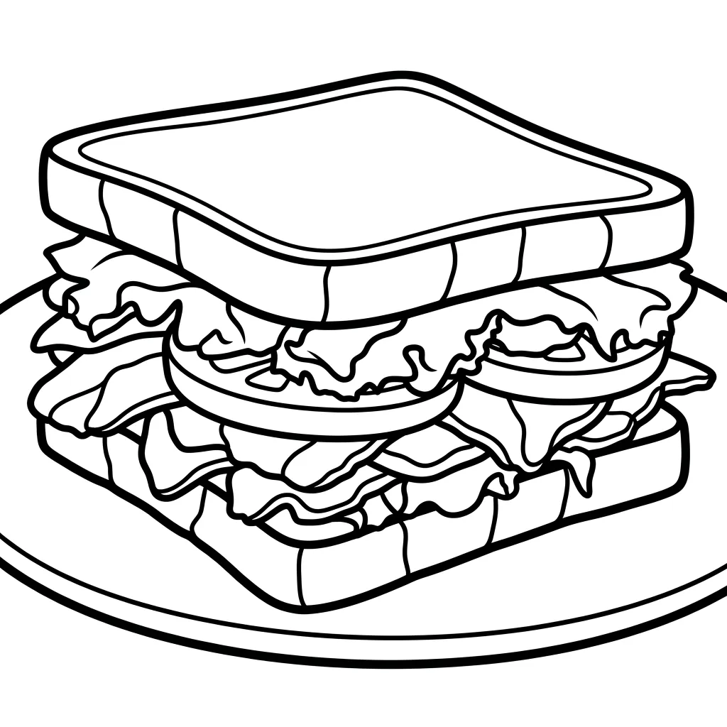 Sandwich 15 para colorear para niño de 3 años