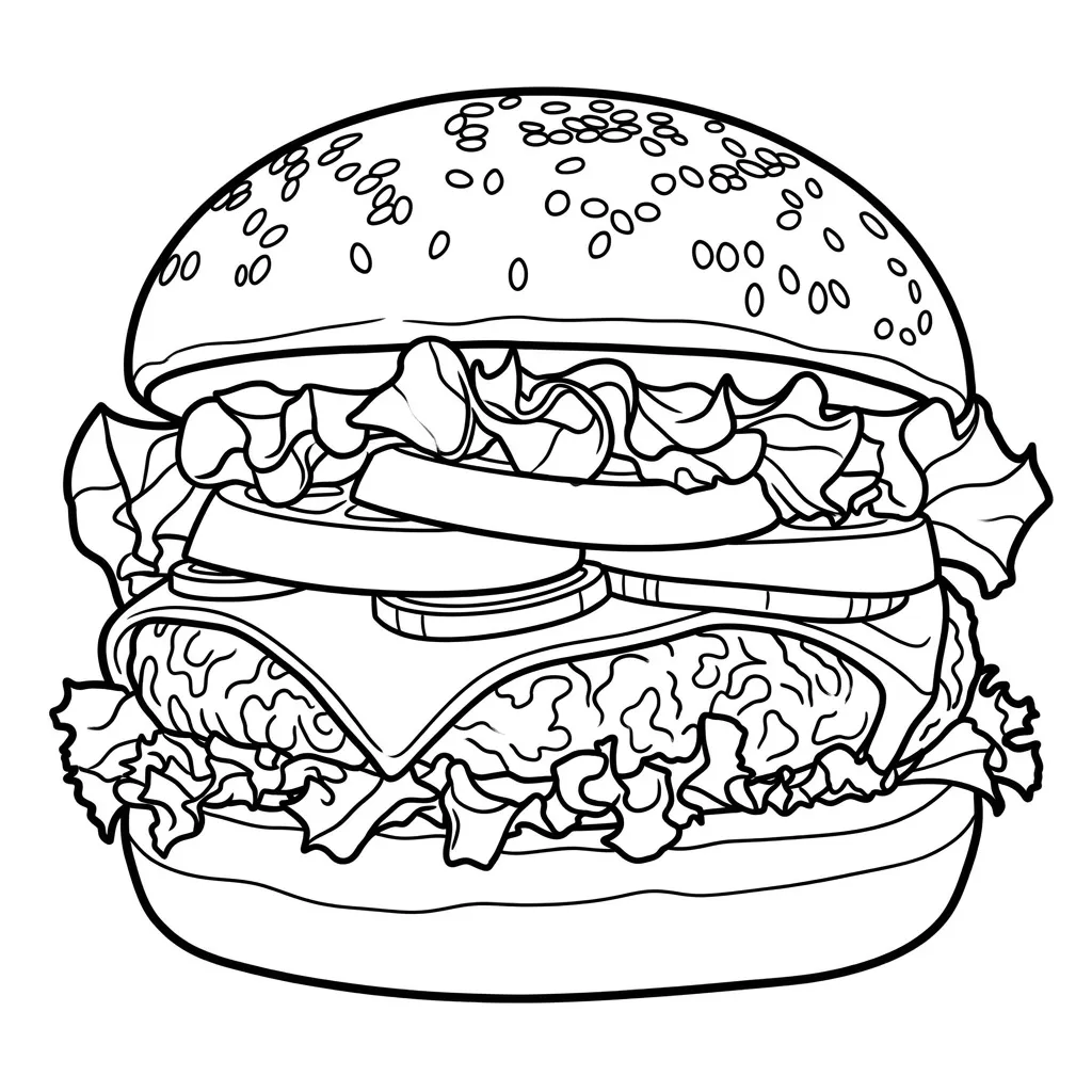 Sandwich 18 para colorear para descargar