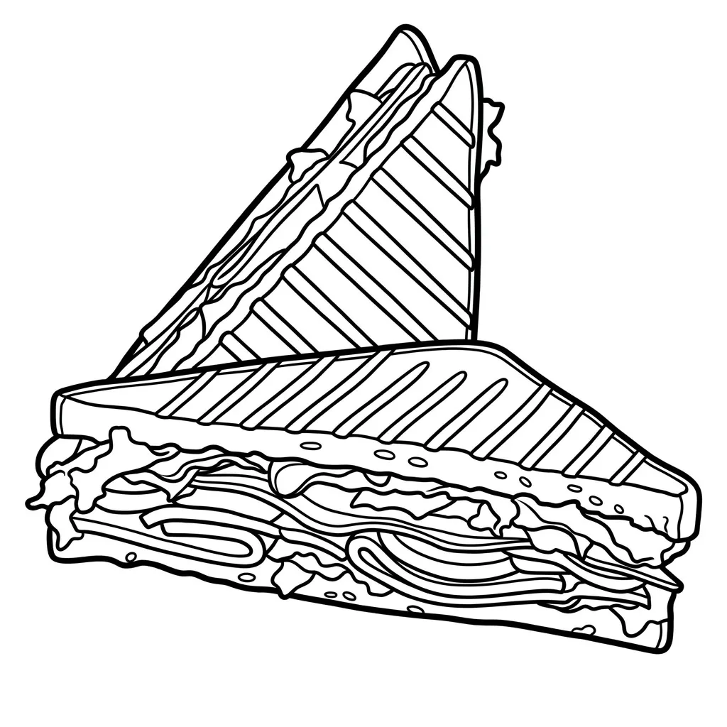 Sandwich 19 para colorear gratis para imprimir