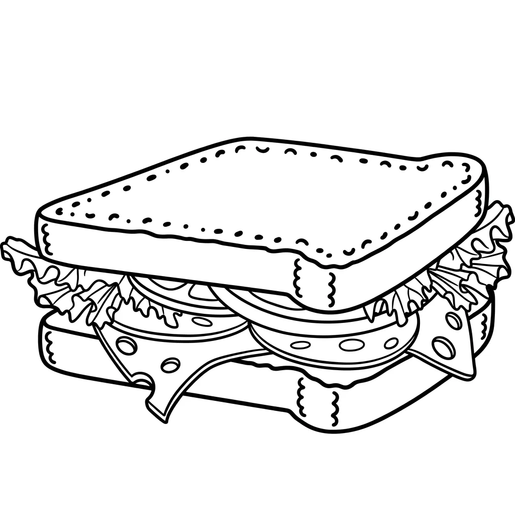 Sandwich 2 para colorear para imprimir gratis