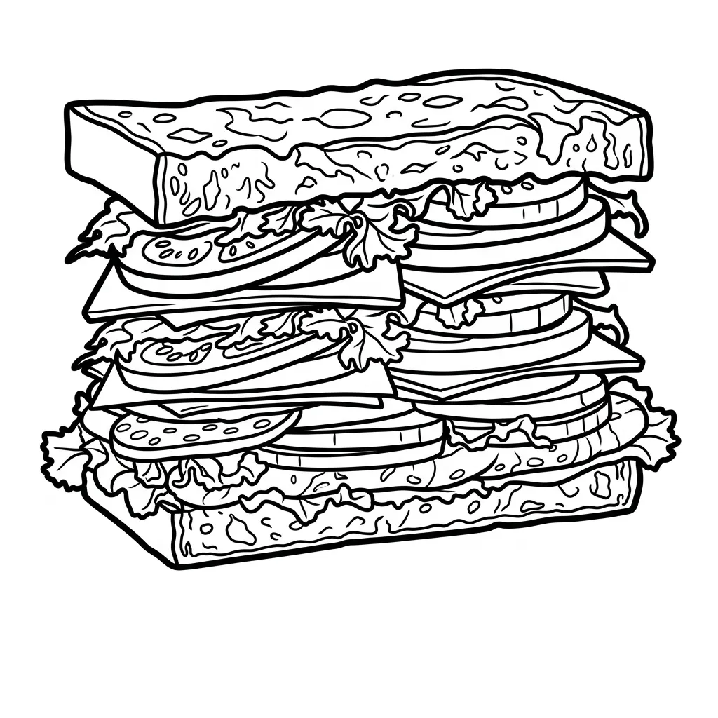 Sandwich 21 para colorear para imprimir gratis