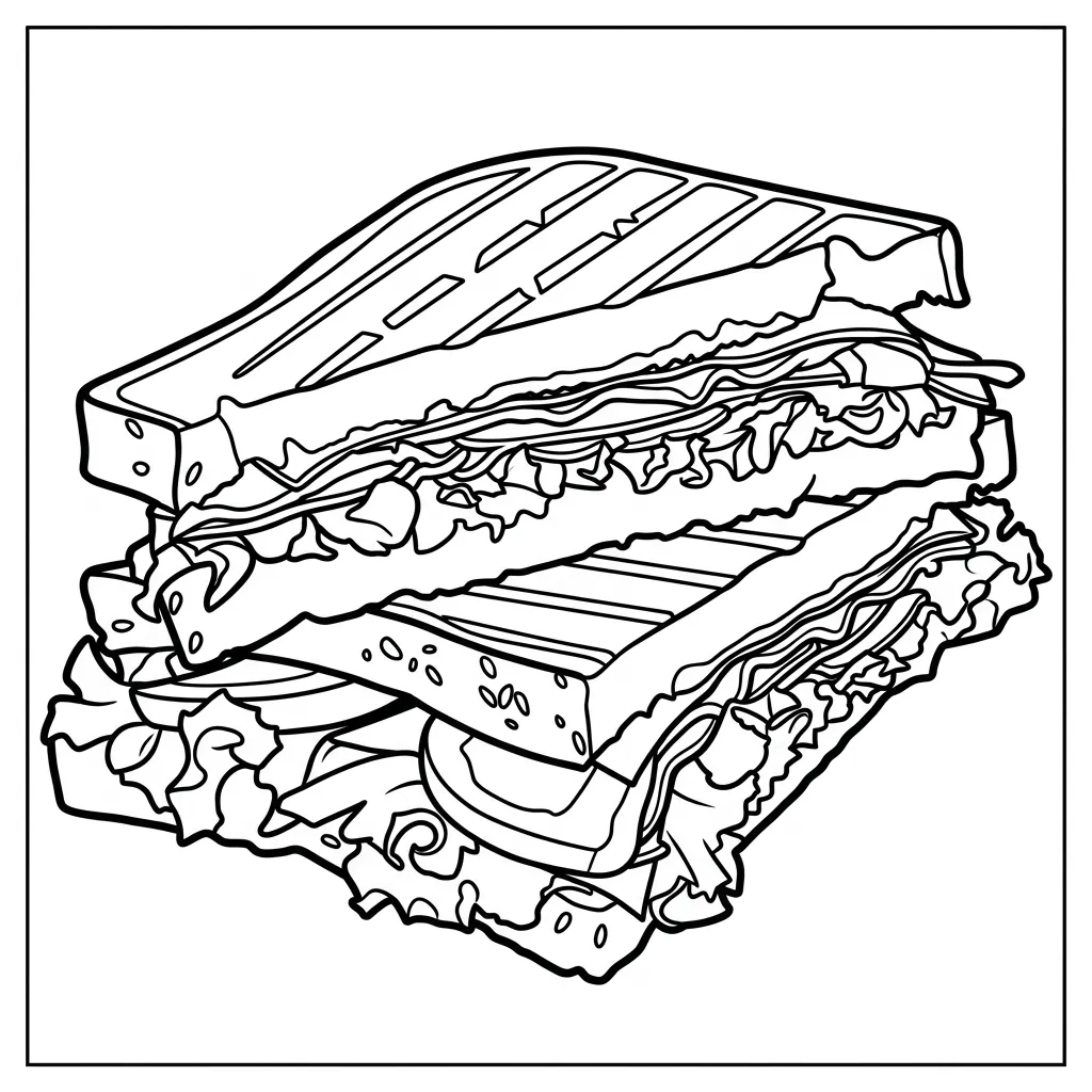 Sandwich 24 para colorear para imprimir para niño de 7 años