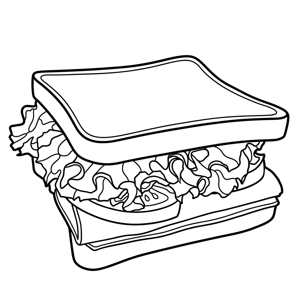 Sandwich 3 para colorear para imprimir pdf