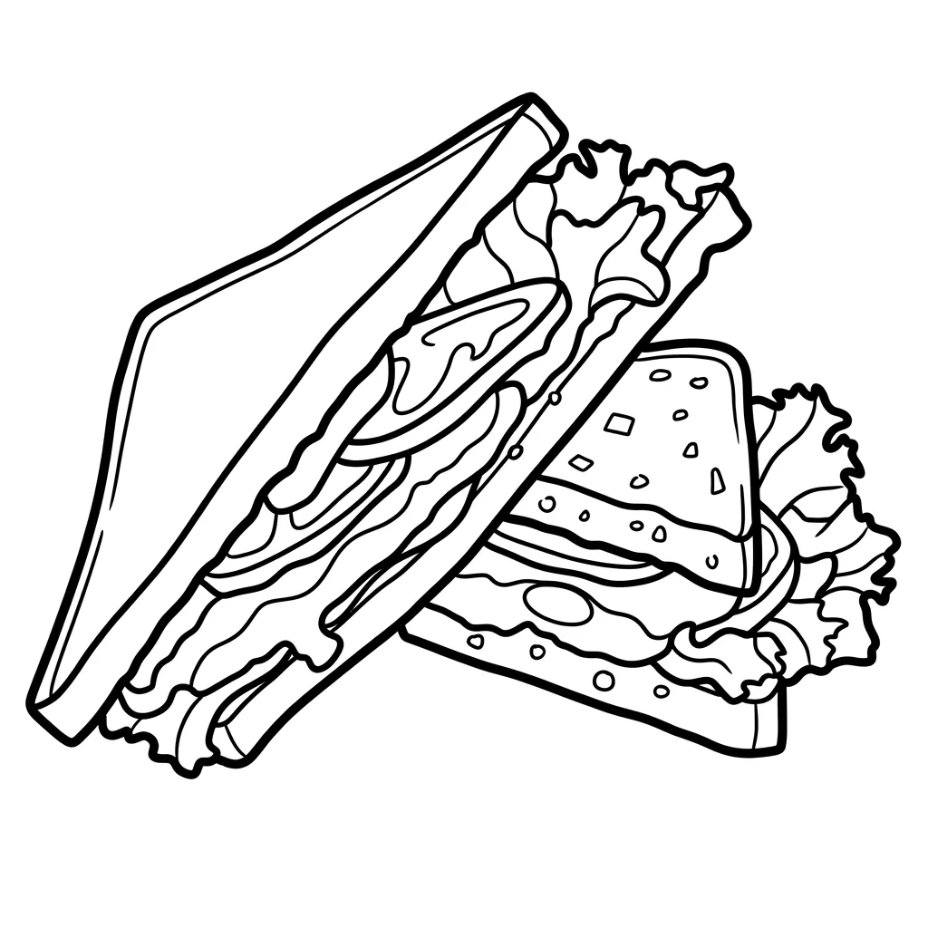 Sandwich 5 para colorear y recortar para imprimir