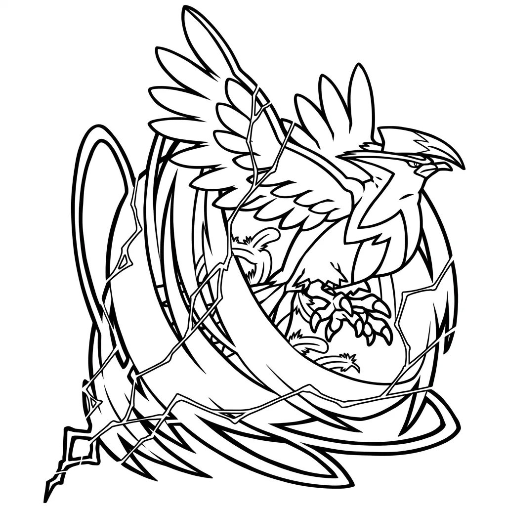 Staraptor 12 para colorear para imprimir kawaii
