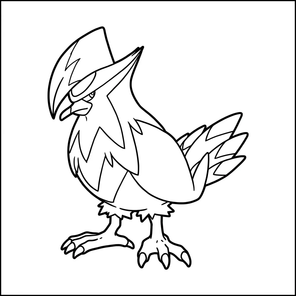 Staraptor 4 para colorear para niños para imprimir gratis