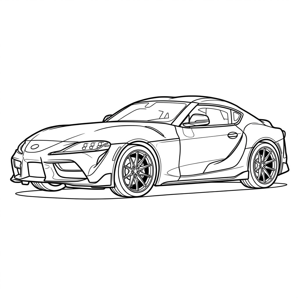 Toyota Supra 1 para colorear para niños para imprimir