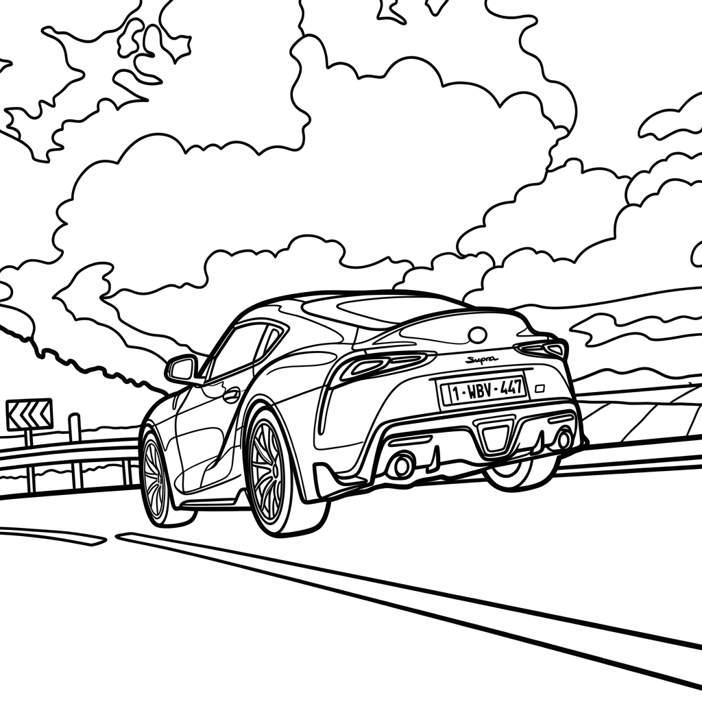 Toyota Supra 18 para colorear para bebé para imprimir