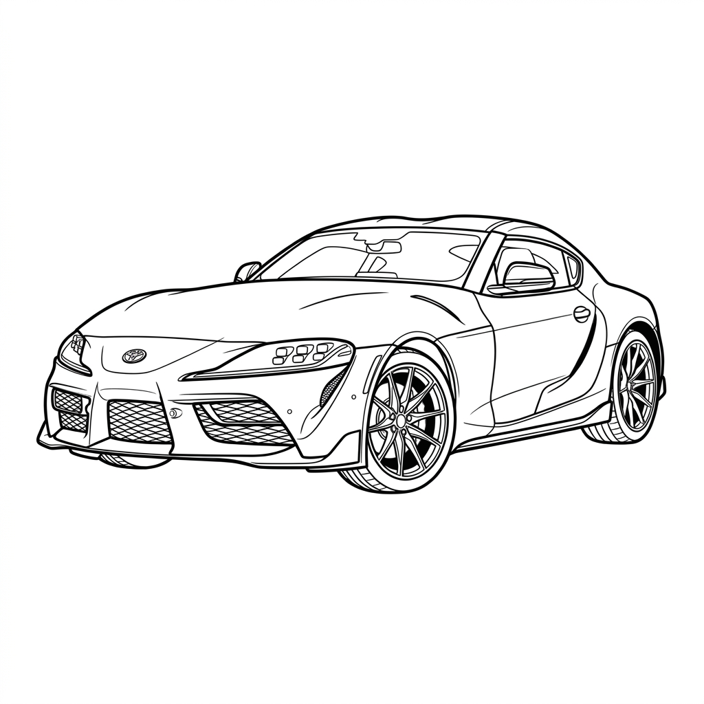 Toyota Supra 2 para colorear para imprimir para niño de 4 años