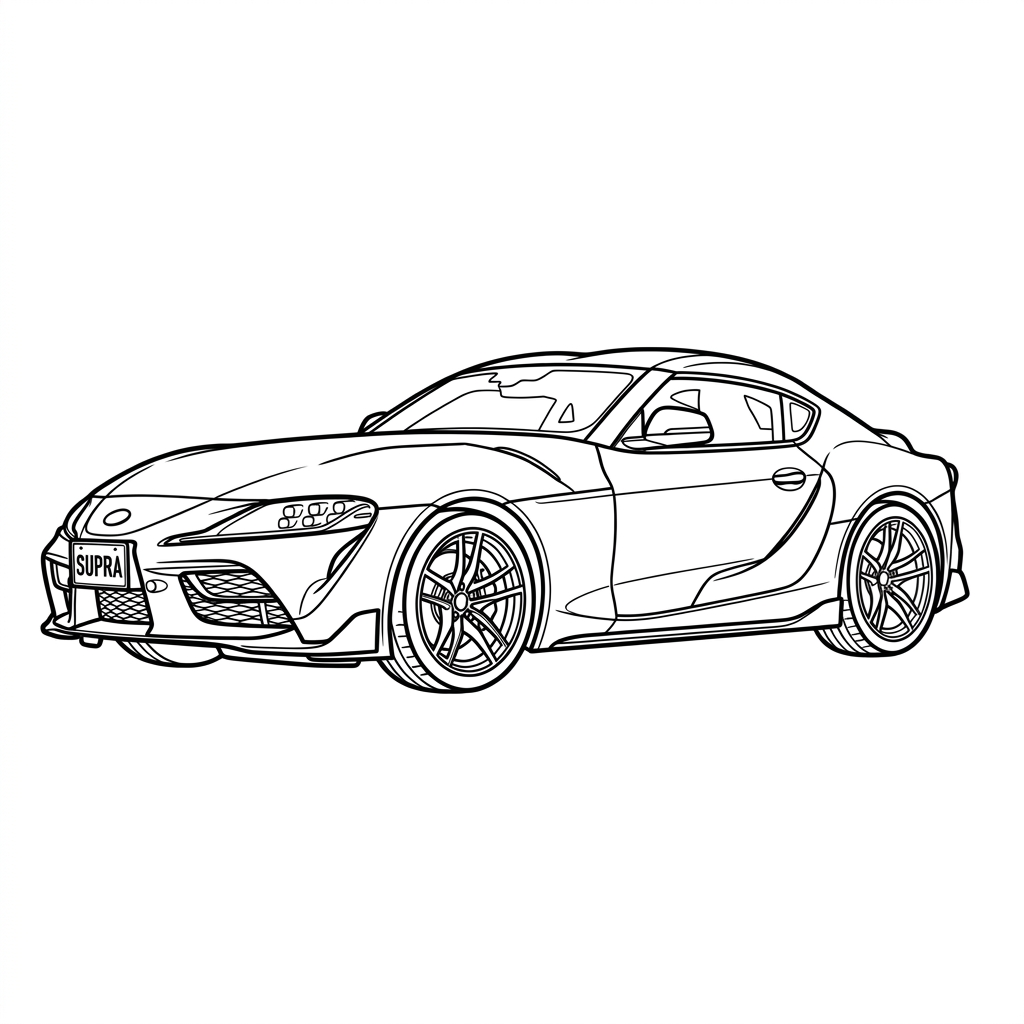 Toyota Supra 7 para colorear educativo para niño