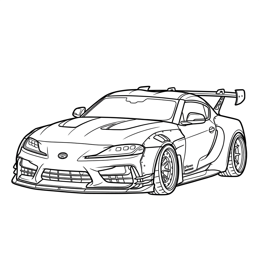 Toyota Supra 8 para colorear para imprimir para niño de 4 años