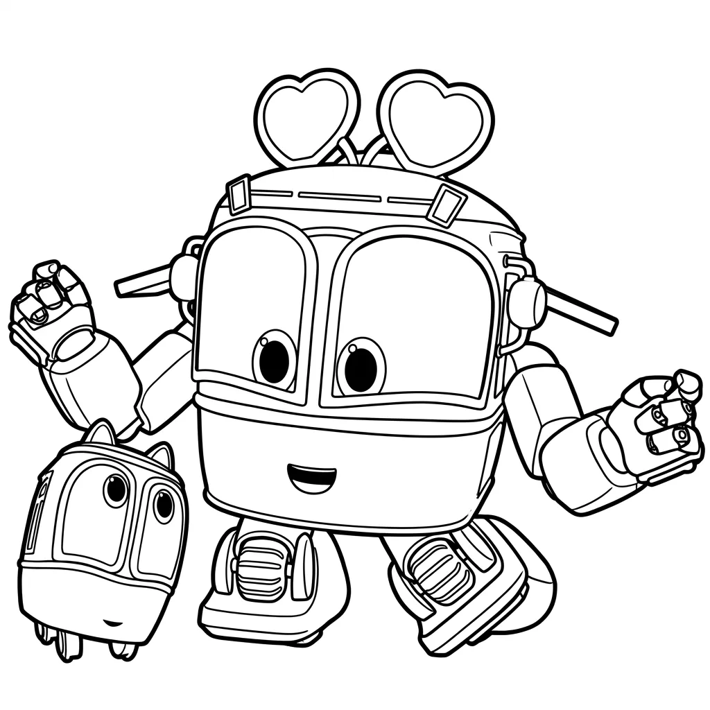 Trenes Robot 12 para colorear para niño de 5 años