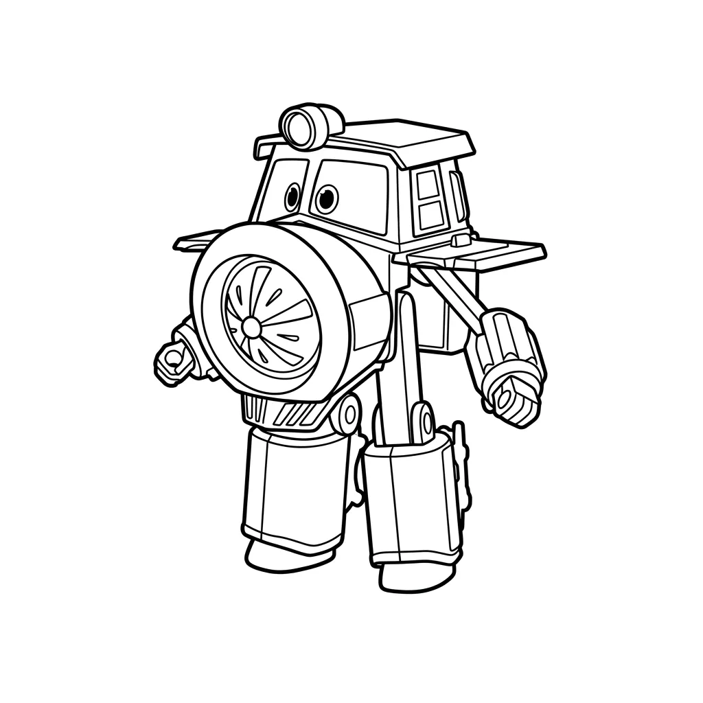 Trenes Robot 14 para colorear para imprimir pdf