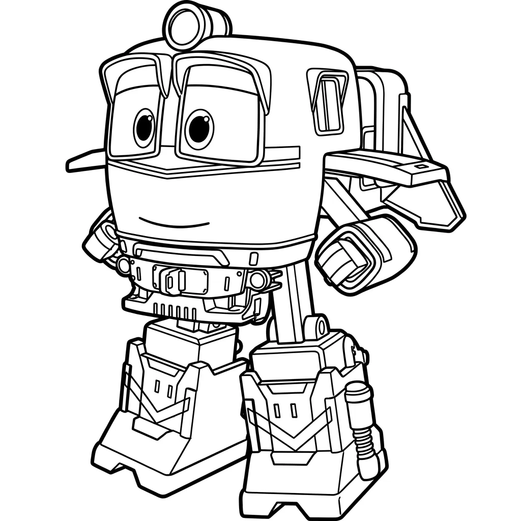 Trenes Robot 2 para colorear para imprimir para niños
