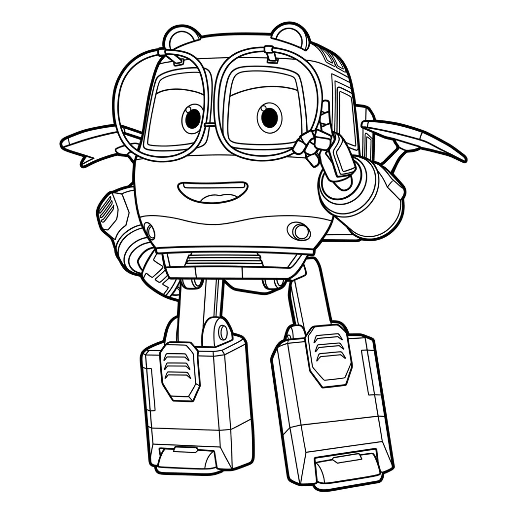 imagen para colorear Trenes Robot 9 niño