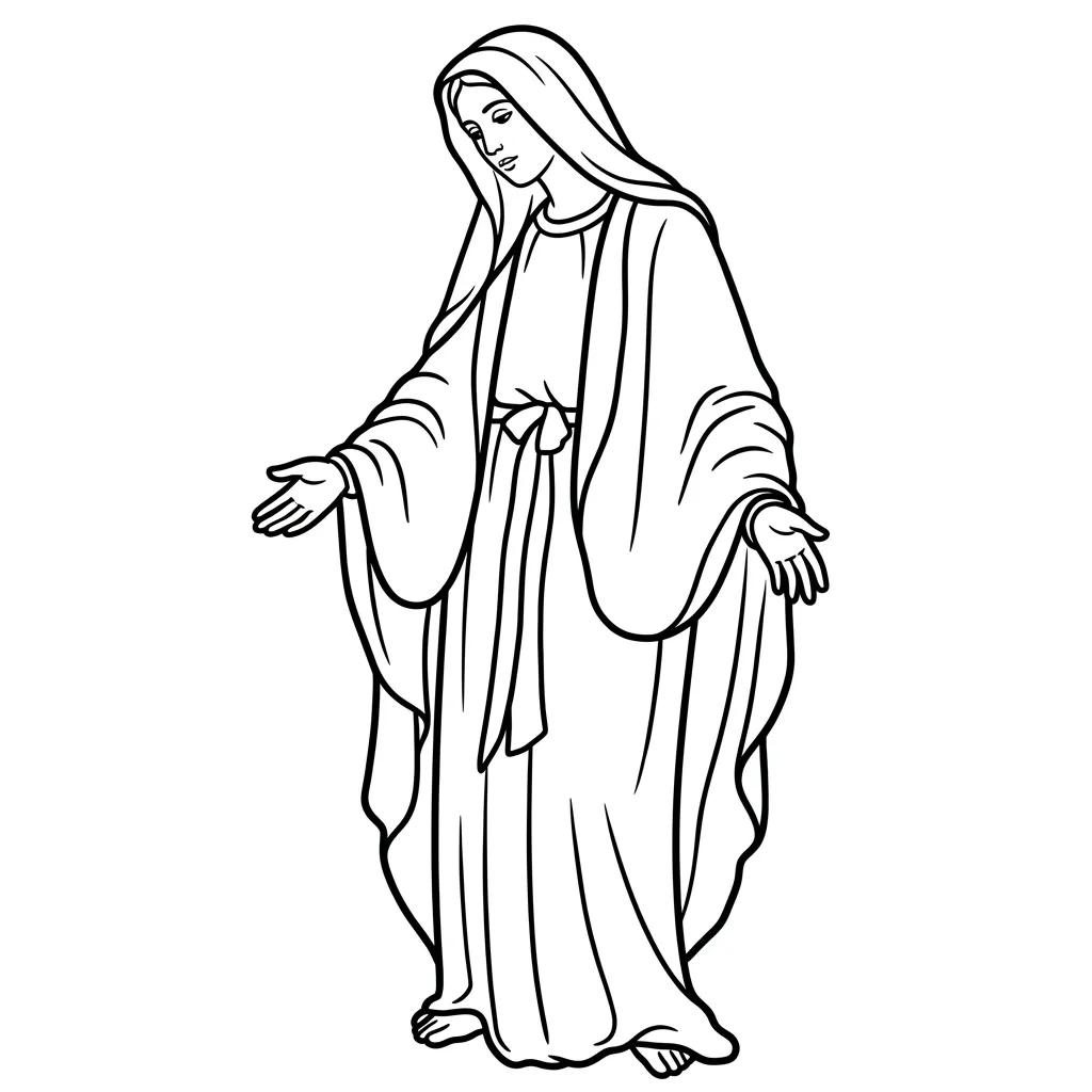 Virgen María 16 para colorear para niño de para imprimir