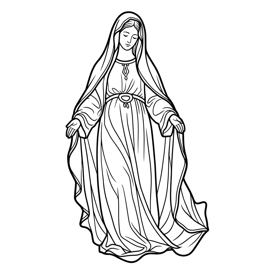 Virgen María 17 para colorear para imprimir gratis