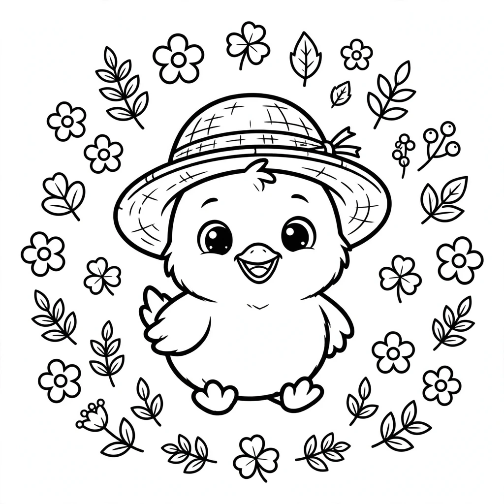 Pollo 17 para colorear para imprimir gratis